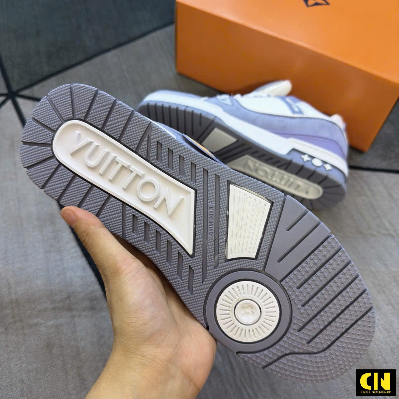 Giày Louis Vuitton Lv Trainer Trắng Xám Giày Louis Vuitton LV Trainer Trắng Xám