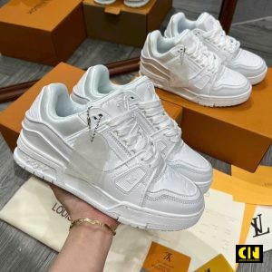 Giay Louis Vuitton Lv Trainer Triple White Low Top Giày Louis Vuitton LV Trainer Triple White Low Top