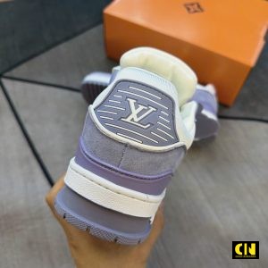 Giay Louis Vuitton Lv Trainer White Gray Kem Tag Trang Xam Giày Louis Vuitton LV Trainer White Gray Kèm Tag Trắng Xám