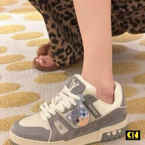 Giay Louis Vuitton Lv Trainer White Gray Xam Trang Giày Louis Vuitton LV Trainer White Gray Xám Trắng