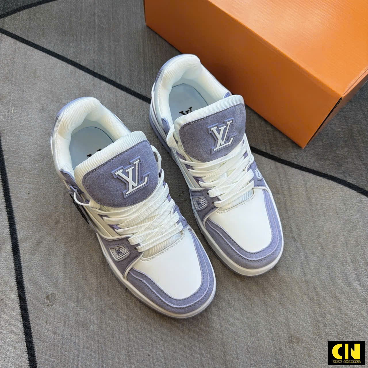 Giày Louis Vuitton Lv Trainer White Gray Giày Louis Vuitton LV Trainer White Gray