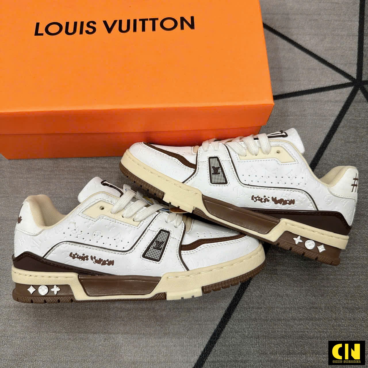 Giày Louis Vuitton Lv Trainer 54 White Mocha Giày Louis Vuitton LV Trainer 54 White Mocha
