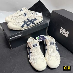 Giay Luoi Nam Nu Onitsuka Tiger Mexico 66 Slip Beige Navy Blue Giày Lười Nam Nữ Onitsuka Tiger Mexico 66 Slip Beige Navy Blue
