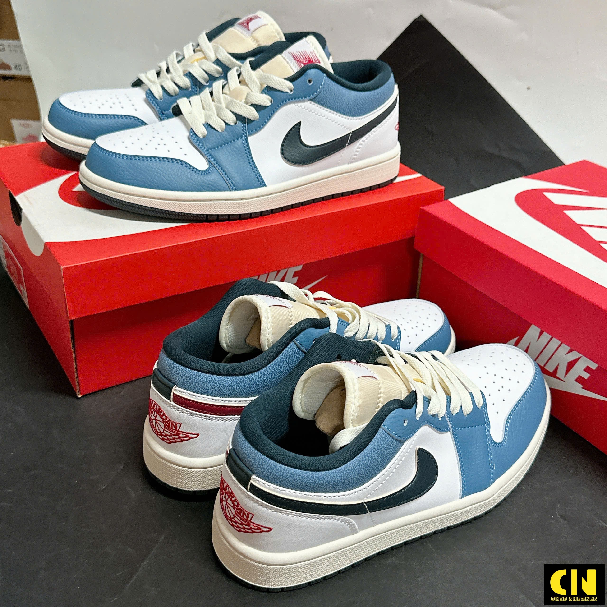 Giày Nike Air Jordan 1 Low Motion Trắng Xanh Dương Giày Nike Air Jordan 1 Low Motion Trắng Xanh Dương