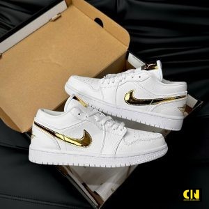 Giay Nike Air Jordan 1 Low White Metallic Gold Size 38 44 Giày Nike Air Jordan 1 Low White Metallic Gold Size 38-44