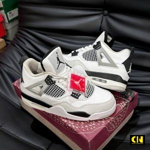 Giay Nike Air Jordan 4 Retro Military Black Gray Giày Nike Air Jordan 4 Retro Military Black Gray