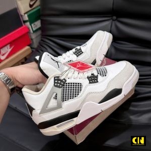 Giay Nike Air Jordan 4 Retro Military Black Phoi Mau Trang Den Xam Giày Nike Air Jordan 4 Retro Military Black Phối Màu Trắng Đen Xám