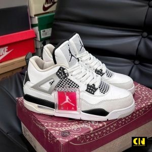 Giay Nike Air Jordan 4 Retro Military Black Xam Trang Giày Nike Air Jordan 4 Retro Military Black Xám Trắng