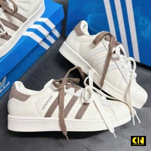 Giay Nu Adidas Originals Superstar Mau Kem Nau Giày Nữ Adidas Originals Superstar Màu Kem Nâu
