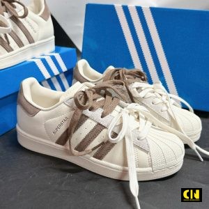 Giay Nu Adidas Superstar Phoi Mau Nau Latte Giày Nữ Adidas Superstar Phối Màu Nâu Latte