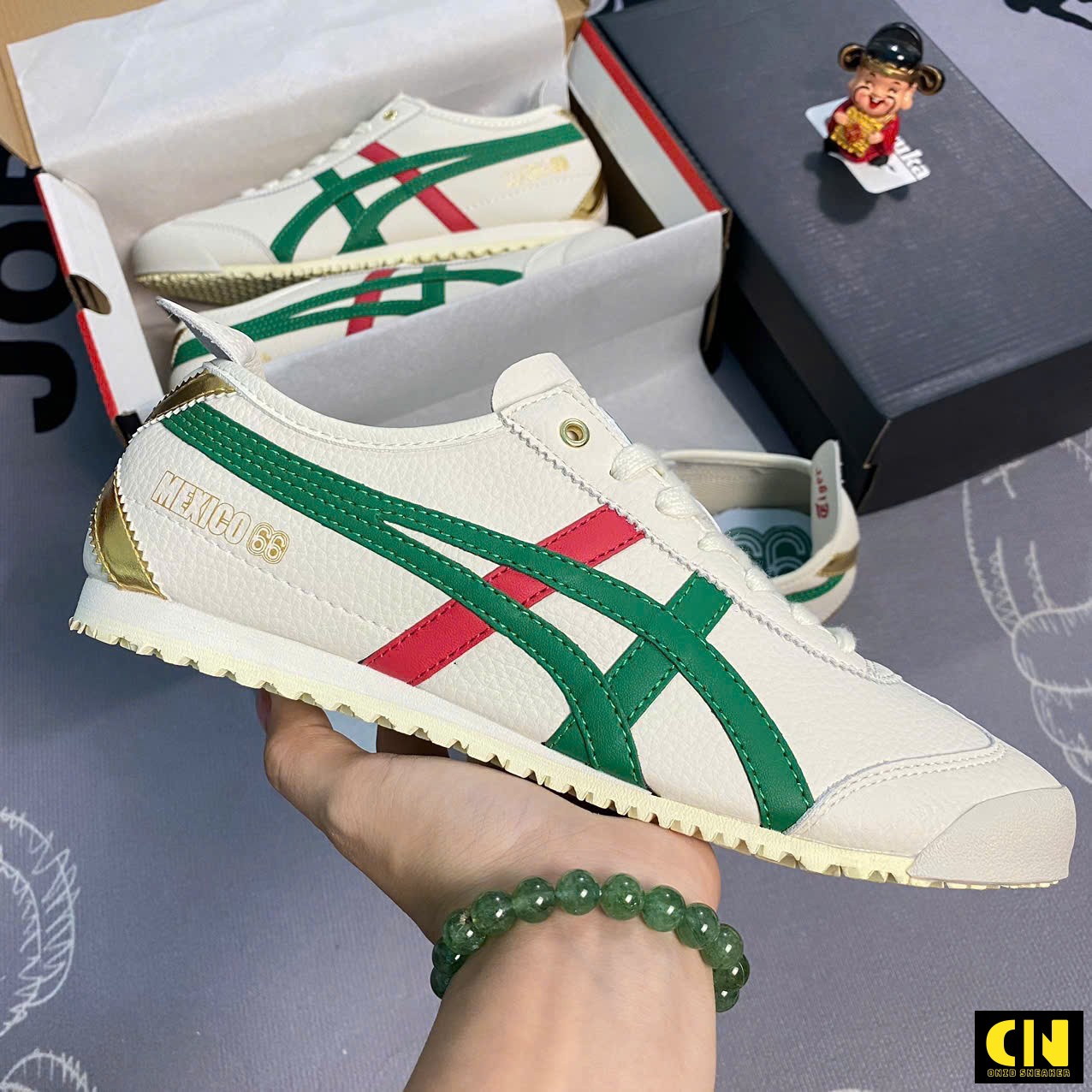 Giày Onitsuka Tiger Mexico 66 Birch Kale Red Green Giày Onitsuka Tiger Mexico 66 Birch Kale Red Green