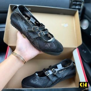 Giay Onitsuka Tiger Mexico 66 Black Phoi Luoi Giày Onitsuka Tiger Mexico 66 Black Phối Lưới