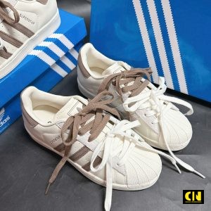 Giay Sneaker Adidas Originals Superstar Mui So Cream Brown Giày Sneaker Adidas Originals Superstar Mũi Sò Cream Brown