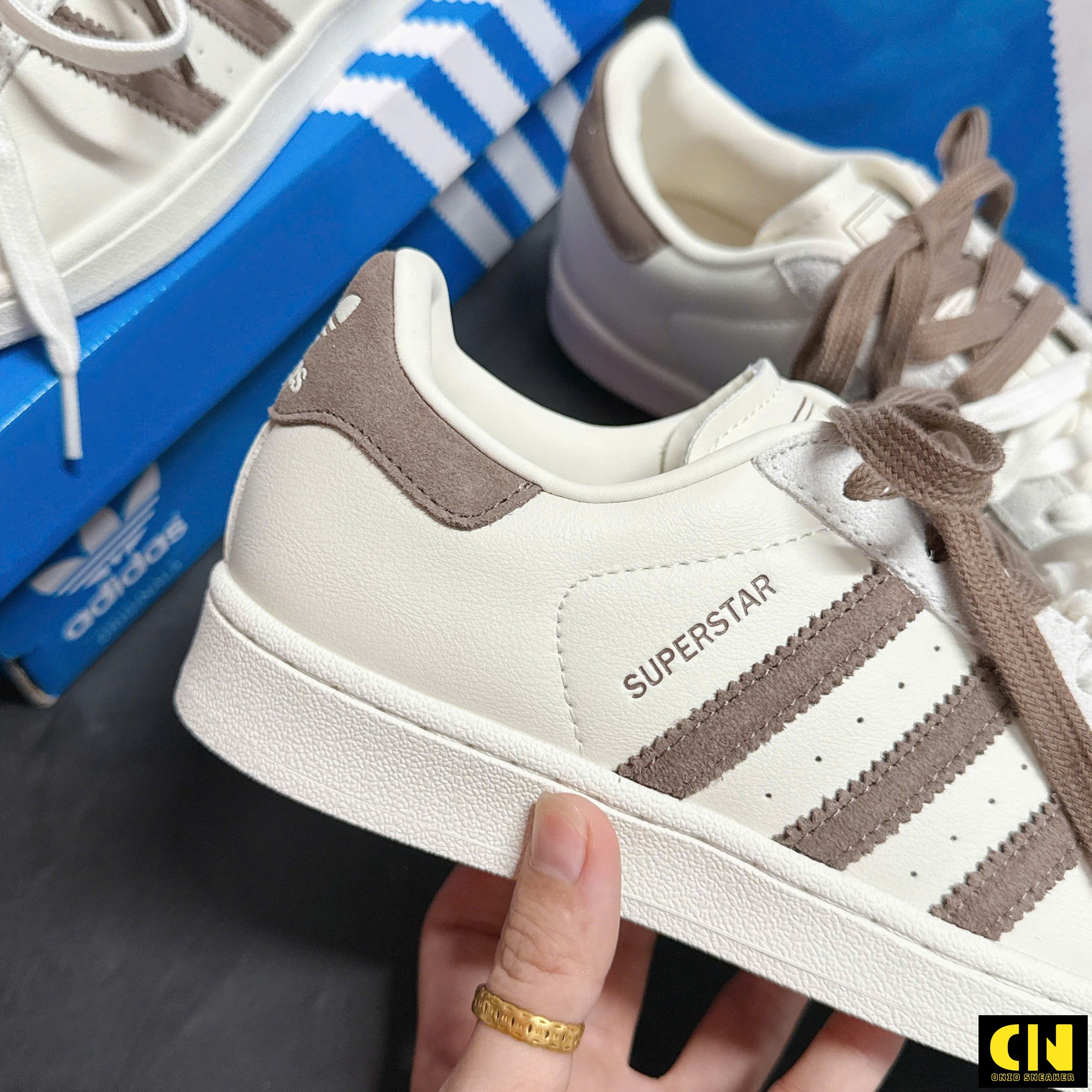 Giày Sneaker Adidas Superstar Ii Màu Cà Phê Sữa Latte Giày Sneaker Adidas Superstar II Màu Cà Phê Sữa Latte