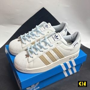 Giay Sneaker Adidas Superstar Ii Pearl White Nu Nau Canh Giày Sneaker Adidas Superstar II Pearl White Nữ Nâu Canh