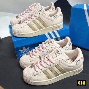 Giay Sneaker Adidas Superstar Ii Pink Pastel Brown Charm So Sao Bien Giày Sneaker Adidas Superstar II Pink Pastel Brown Charm Sò Sao Biển