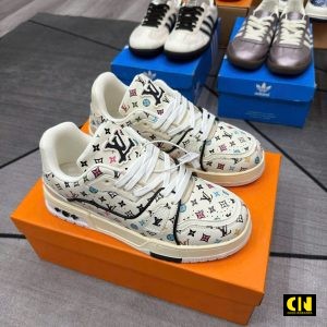 Giay Sneaker Louis Vuitton Lv Trainer 54 Beige White Giày Sneaker Louis Vuitton LV Trainer 54 Beige White