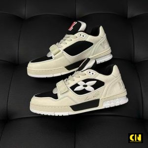 Giay Sneaker Louis Vuitton Lv Trainer Cream Black Kem Den Giày Sneaker Louis Vuitton LV Trainer Cream Black Kem Đen