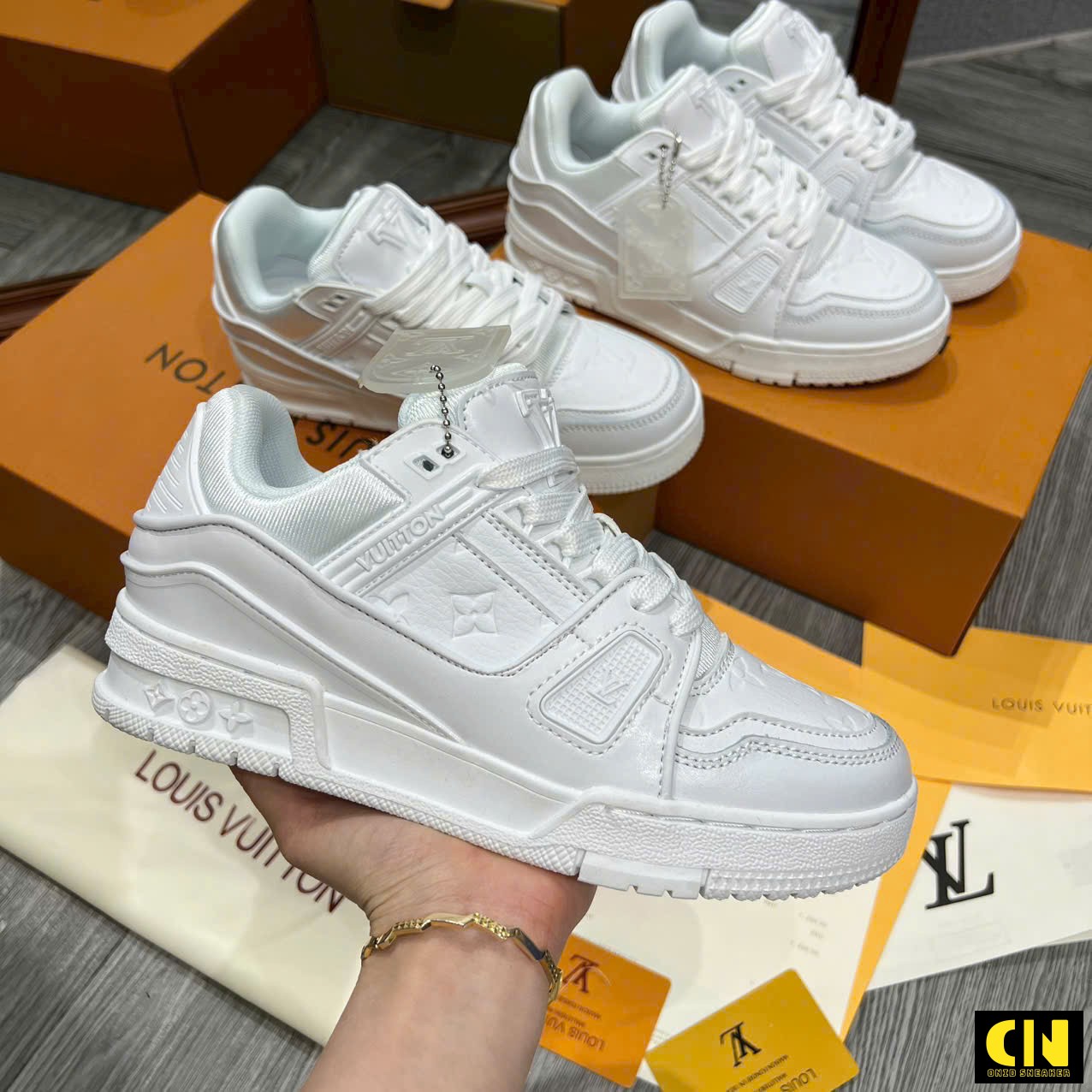 Giày Sneaker Louis Vuitton Lv Trainer Full Trắng Giày Sneaker Louis Vuitton LV Trainer Full Trắng