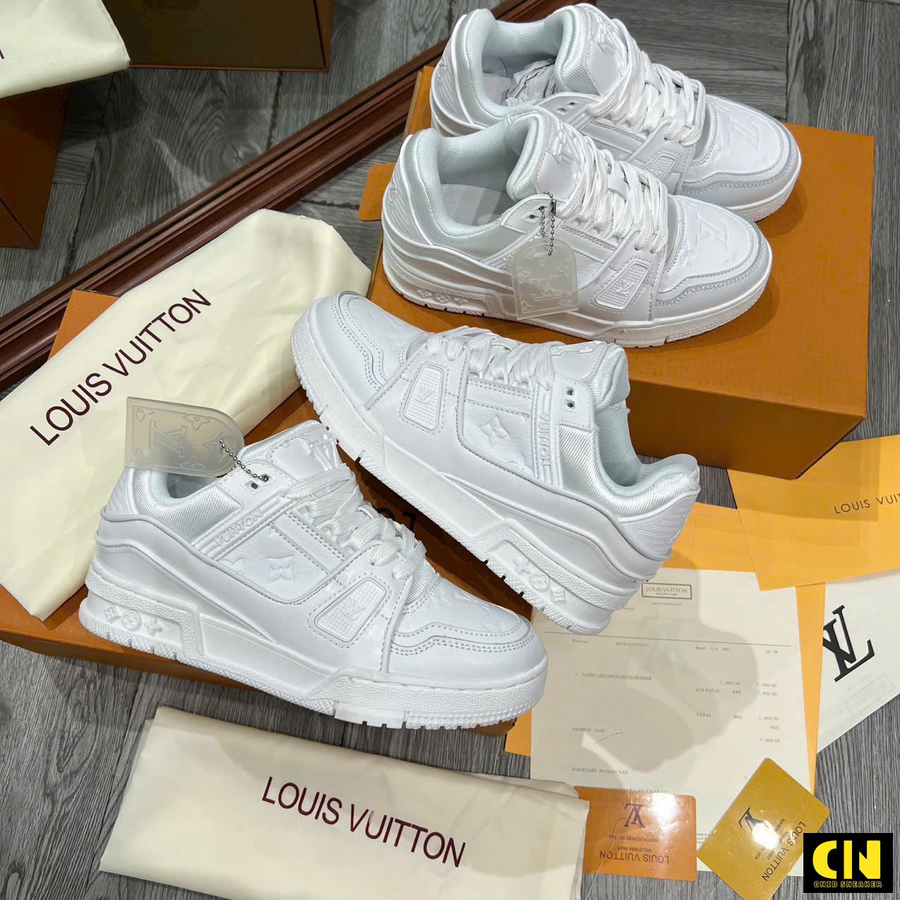 Giay Sneaker Louis Vuitton Lv Trainer Tripper White Trang Giày Sneaker Louis Vuitton LV Trainer Tripper White Trắng