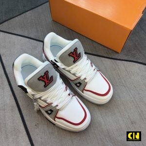 Giay Sneaker Louis Vuitton Lv Trainer White Black Red Giày Sneaker Louis Vuitton LV Trainer White Black Red