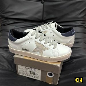 Giay Sneaker Nam Nu Golden Goose Superstar Mau Trang Got Xanh Than Giày Sneaker Nam Nữ Golden Goose Superstar Màu Trắng Gót Xanh Than