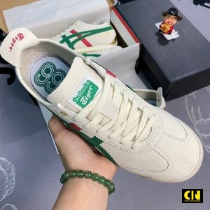 Giay Sneaker Onitsuka Tiger Mexico 66 Mau Trang Kem Ke Xanh La Do Giày Sneaker Onitsuka Tiger Mexico 66 Màu Trắng Kem Kẻ Xanh Lá Đỏ