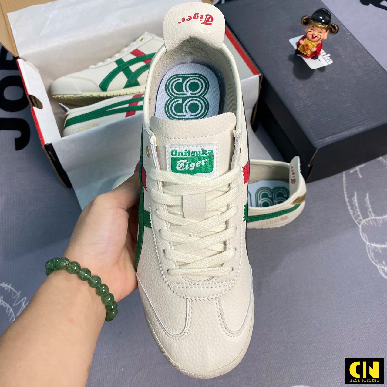 Giày Sneaker Onitsuka Tiger Mexico 66 Phối Kẻ Xanh Lá Viền Đỏ Giày Sneaker Onitsuka Tiger Mexico 66 Phối Kẻ Xanh Lá Viền Đỏ