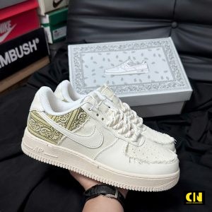 Giay Af1 Bigbang Chunky Lace Bandana Trang Vang Giày AF1 Bigbang Chunky Lace Bandana Trắng Vàng