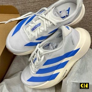 Giay Chay Bo Adidas Adizero Evo Sl Trang Phoi Soc Xanh Giày Chạy Bộ Adidas Adizero Evo SL Trắng Phối Sọc Xanh