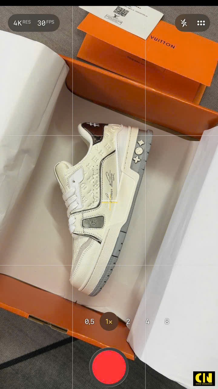 Giày Cổ Thấp Louis Vuitton Lv Trainer 54 White And Gray Giày Cổ Thấp Louis Vuitton LV Trainer 54 White And Gray