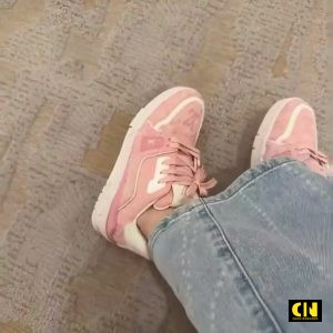 Giay Co Thap Louis Vuitton Lv Trainer 54 White And Pink Giày Cổ Thấp Louis Vuitton LV Trainer 54 White And Pink