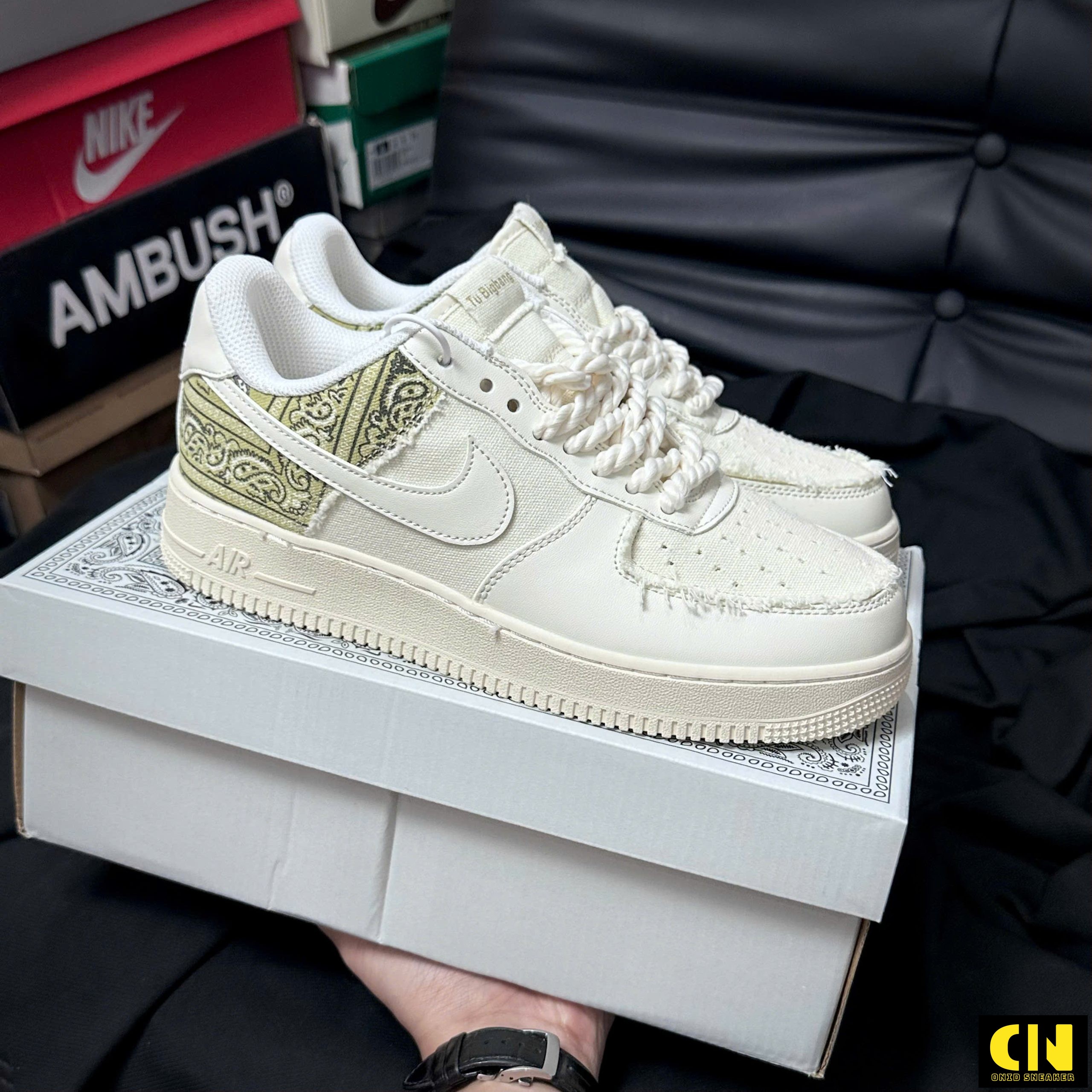 Giày Cổ Thấp Nike Air Force 1 Bandana Dây Thừng Fullbox Giày Cổ Thấp Nike Air Force 1 Bandana Dây Thừng Fullbox