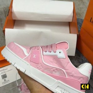 Giay Lv Trainer 54 Pink White Chuan Form Giày LV Trainer 54 Pink White Chuẩn Form