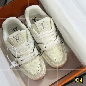 Giay Lv Trainer 54 Trang Xam Full Box Luxury Giày LV Trainer 54 Trắng Xám Full Box Luxury