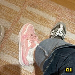 Giay Lv Trainer Hong Trang Fullbox Giày LV Trainer Hồng Trắng Fullbox