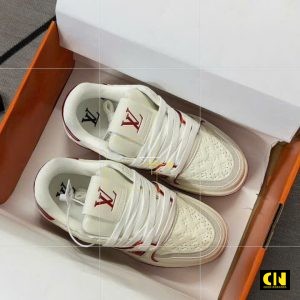 Giay Louis Vuitton Lv Trainer 54 Do Trang Chuan Form Giày Louis Vuitton LV Trainer 54 Đỏ Trắng Chuẩn Form