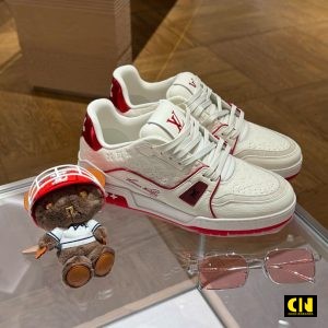 Giay Louis Vuitton Lv Trainer 54 Trang Do Giày Louis Vuitton LV Trainer 54 Trắng Đỏ