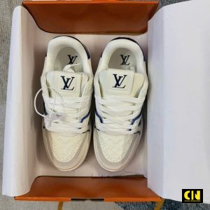 Giay Louis Vuitton Lv Trainer 54 Trang Xanh Navy Giày Louis Vuitton LV Trainer 54 Trắng Xanh Navy