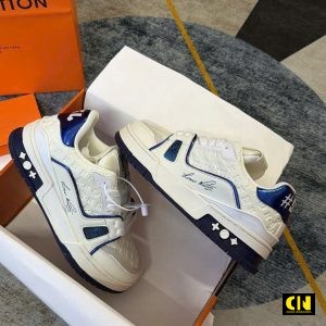 Giay Louis Vuitton Lv Trainer 54 White Navy Trang Xanh Giày Louis Vuitton LV Trainer 54 White Navy Trắng Xanh