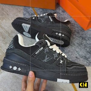 Giay Louis Vuitton Lv Trainer Denim Black White Giày Louis Vuitton LV Trainer Denim Black White