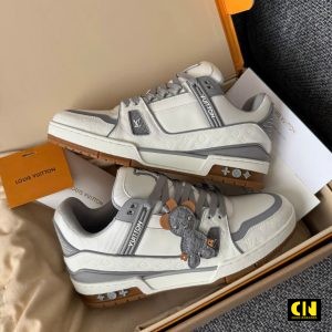 Giay Louis Vuitton Lv Trainer White Grey Giày Louis Vuitton LV Trainer White Grey