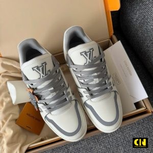 Giay Louis Vuitton Lv Trainer White Grey Xam Trang Giày Louis Vuitton LV Trainer White Grey Xám Trắng