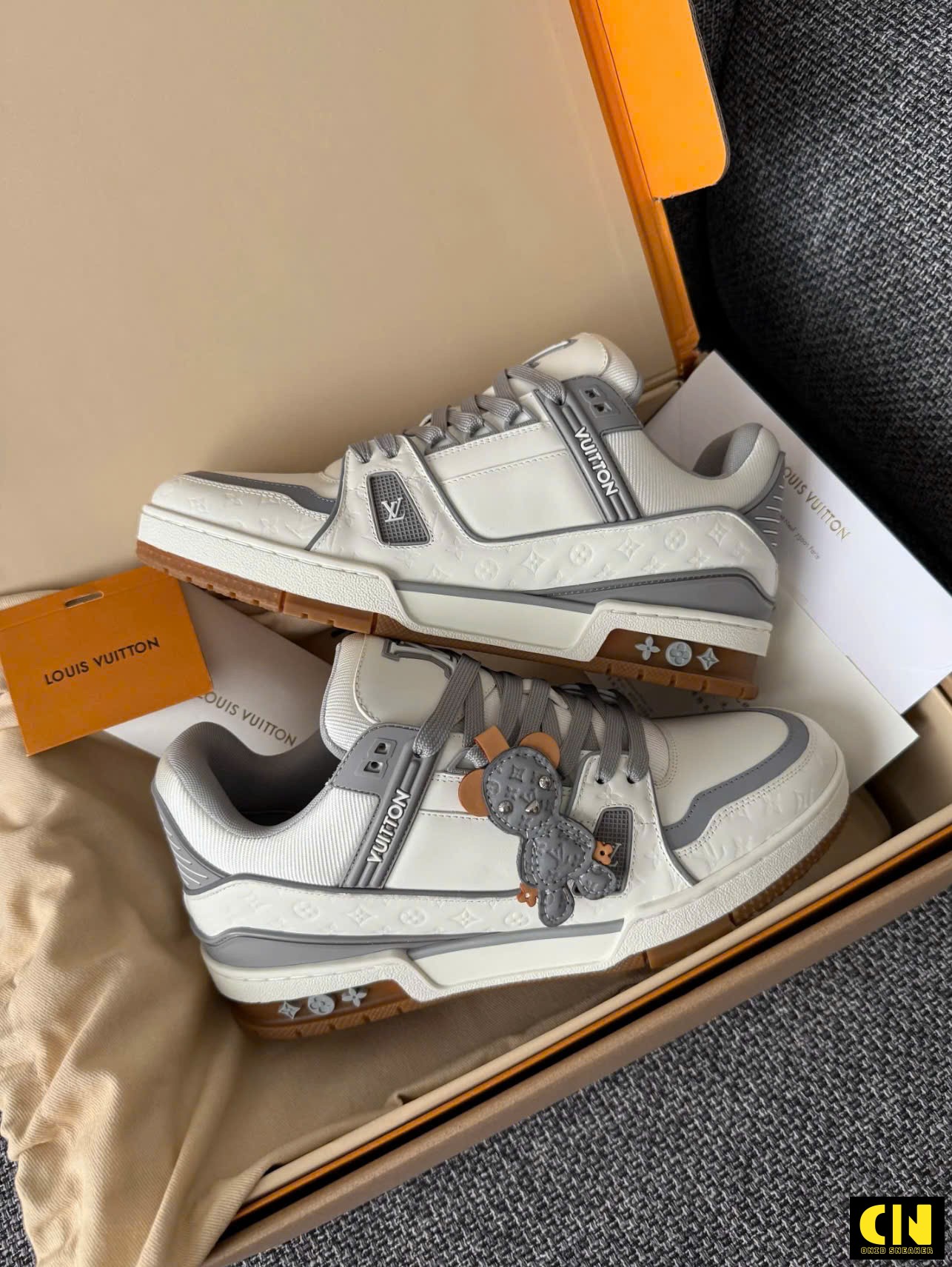 Giày Louis Vuitton Lv Trainer White Grey Giày Louis Vuitton LV Trainer White Grey