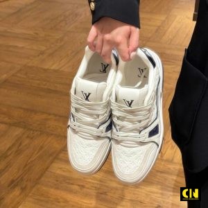 Giay Luxury Louis Vuitton Lv Trainer 54 White Blue Giày Luxury Louis Vuitton LV Trainer 54 White Blue