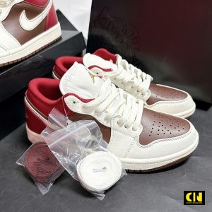 Giay Nike Air Jordan 1 Low Se Sail White Brown Red Giày Nike Air Jordan 1 Low SE Sail White Brown Red