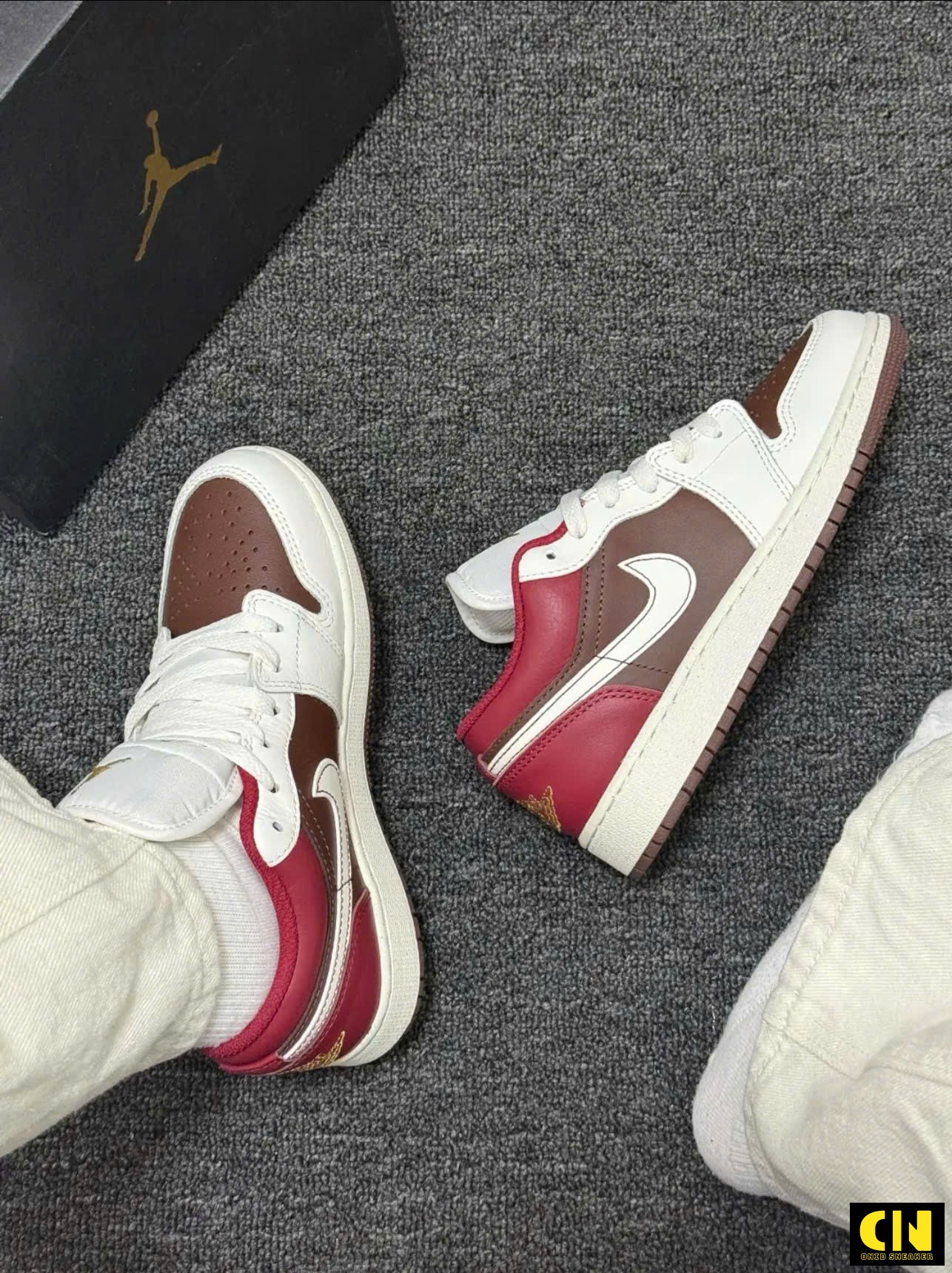 Giày Nike Air Jordan 1 Low Se Sail White Nâu Đỏ Giày Nike Air Jordan 1 Low SE Sail White Nâu Đỏ