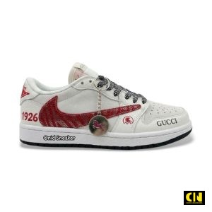 Giay Nike Air Jordan 1 Low Travis Scott X Gucci 2026 Red White 1 Giày Nike Air Jordan 1 Low Travis Scott x Gucci 2026 Red White