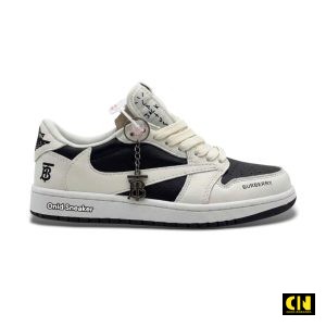 Giay Nike Air Jordan 1 Low X Travis Scott X Burberry Milk Black White 1 Giày Nike Air Jordan 1 Low x Travis Scott x Burberry Milk Black White