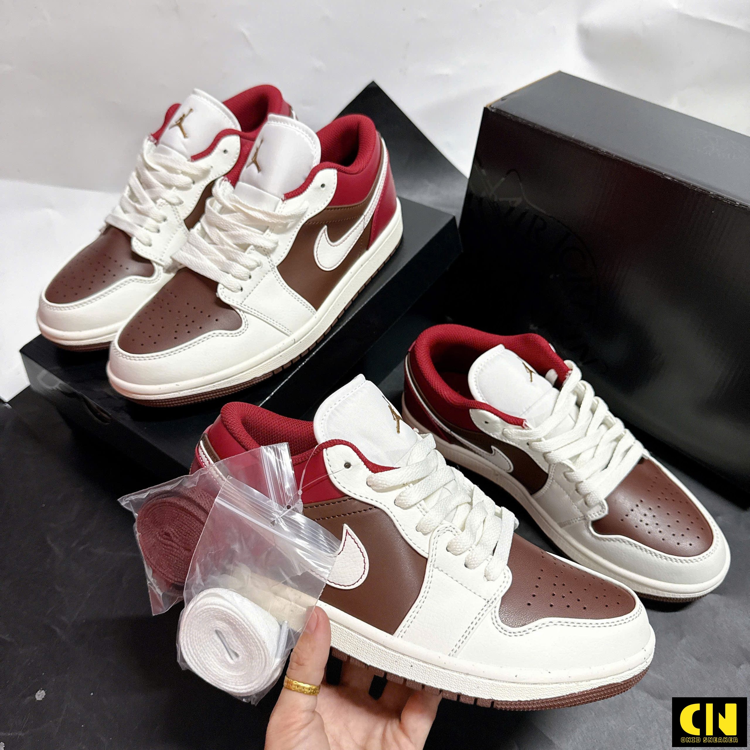 Giày Nike Jordan 1 Low Se Trắng Kem Nâu Đỏ Giày Nike Jordan 1 Low SE Trắng Kem Nâu Đỏ